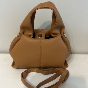 Top handle bag with crossbody strap